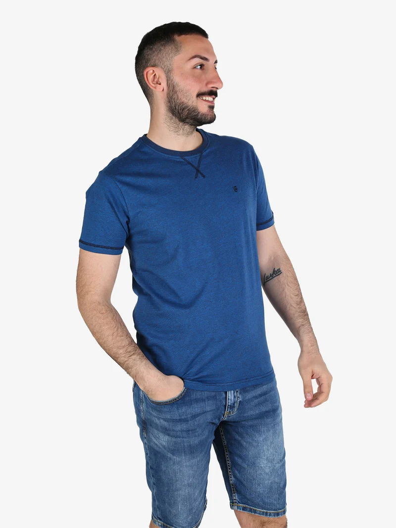 T-shirt da uomo in cotone - blu