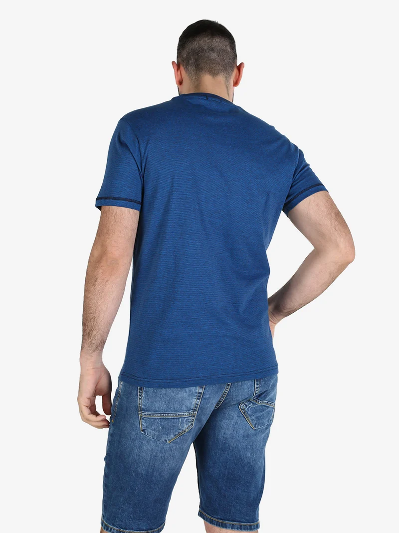 T-shirt da uomo in cotone - blu