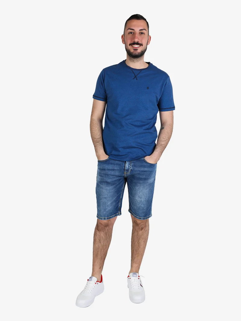 T-shirt da uomo in cotone - blu