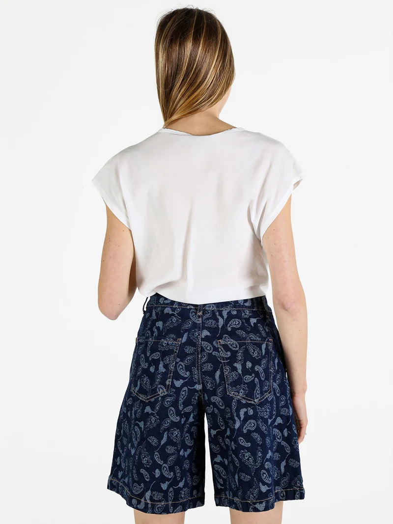 Top da donna con scollo a cascata - bianco