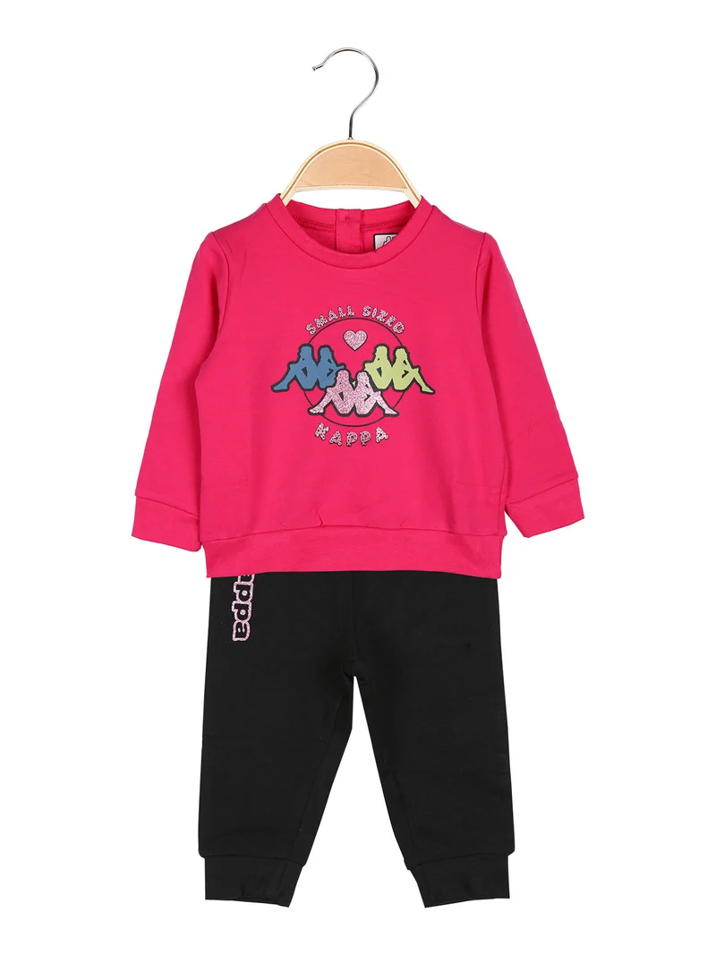 Completo tuta 2 pezzi da neonata con felpa e pantaloni in cotone - fucsia