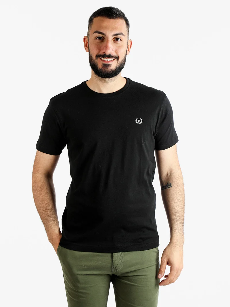 T-shirt basic uomo manica corta - nero