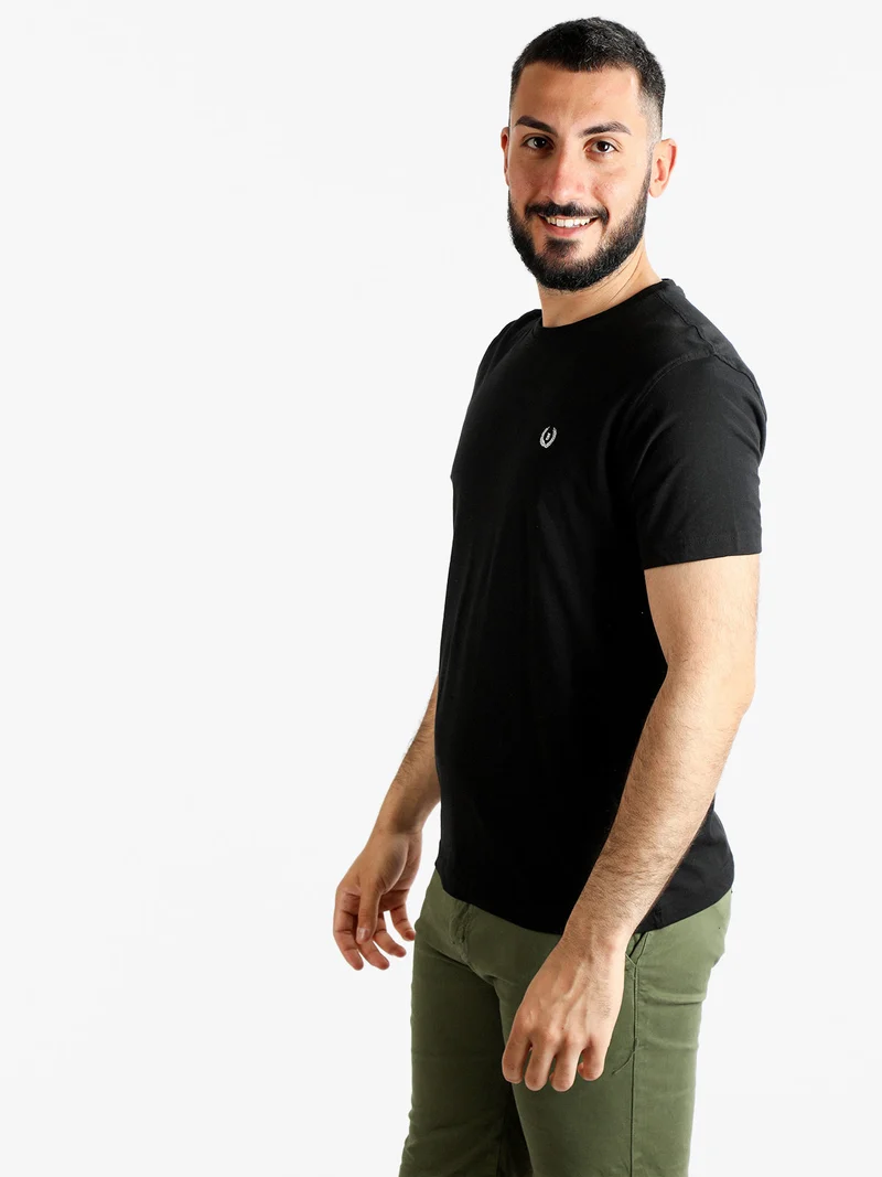 T-shirt basic uomo manica corta - nero