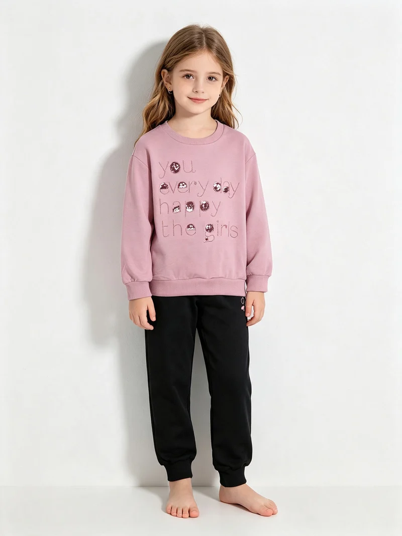 Completo 2 pezzi da bambina - rosa