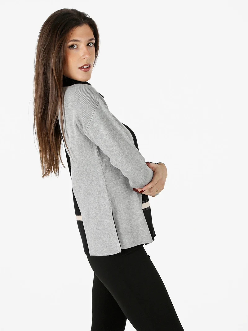 Maglia dolcevita da donna con strass - nero