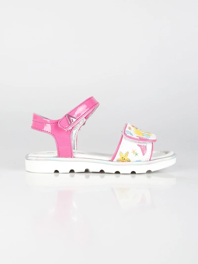 Sandali da bambina con stampe - fucsia