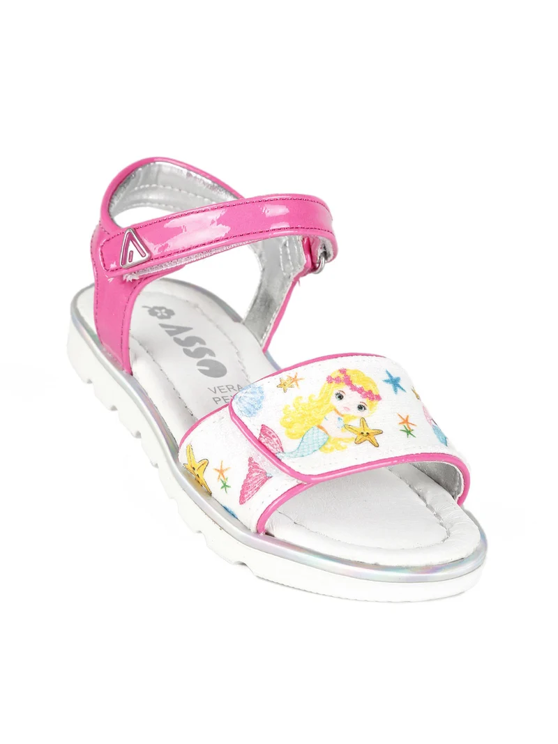Sandali da bambina con stampe - fucsia