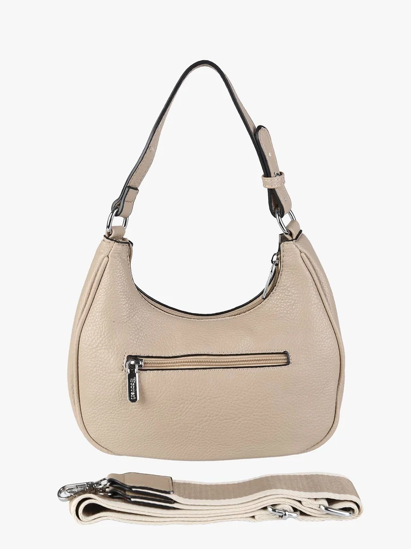 Borsa donna mini hobo in ecopelle - taupe