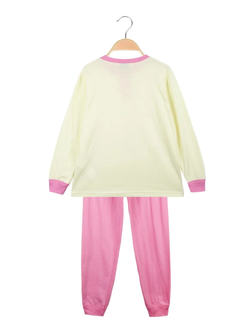 Pigiama lungo bambina in cotone Anna E Elsa - giallo