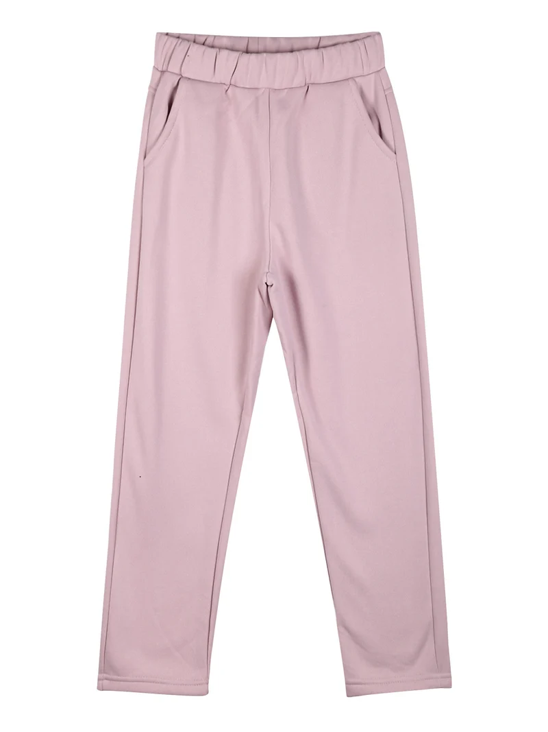 Completo tuta 3 pezzi da bambina con cappuccio e zip - rosa