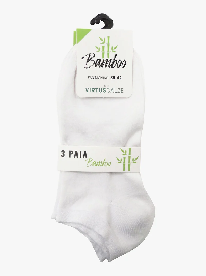 Fantasmino in bamboo. Confezione da 3 paia - bianco