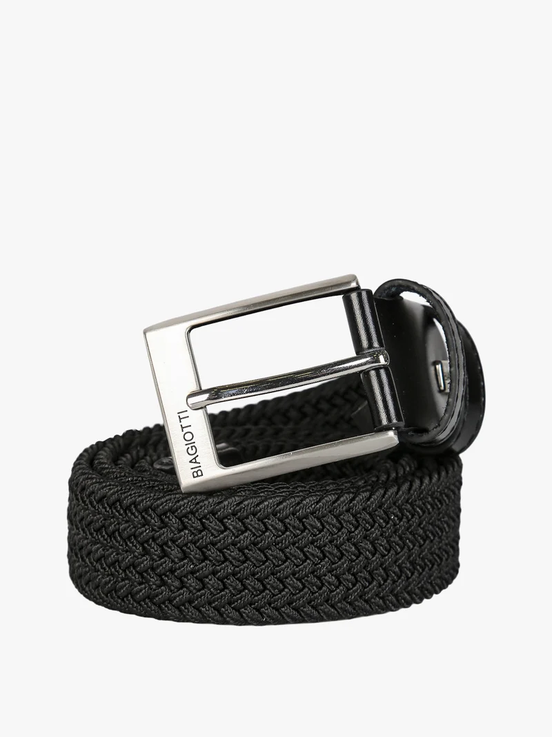 Cintura da uomo elasticizzata in corda - nero