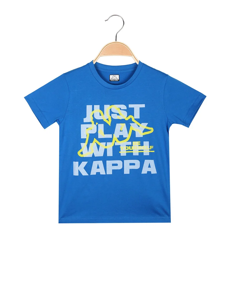 T-shirt da ragazzo in cotone con logo - blu