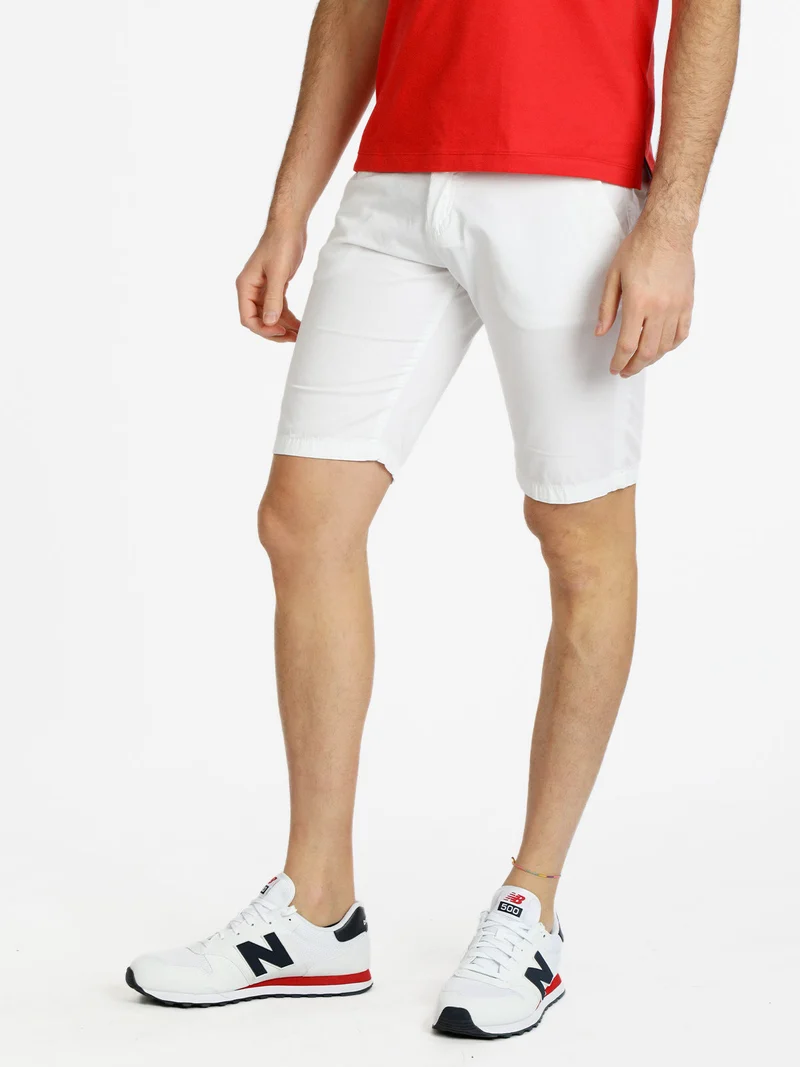 Bermuda da uomo in cotone regular fit - bianco