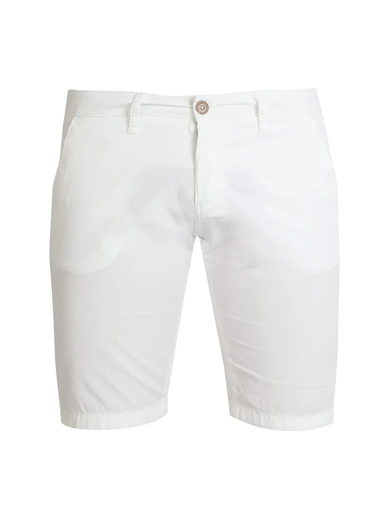 Bermuda da uomo in cotone regular fit - bianco