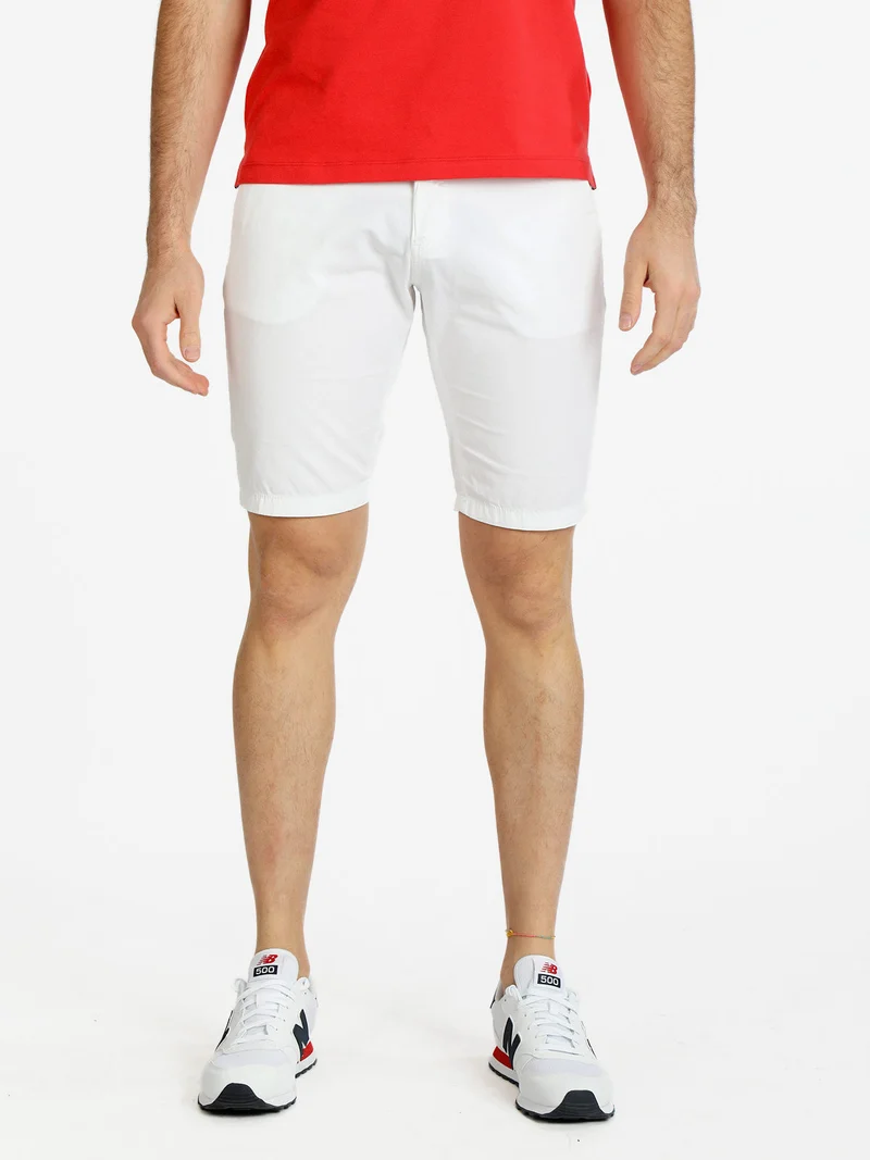 Bermuda da uomo in cotone regular fit - bianco