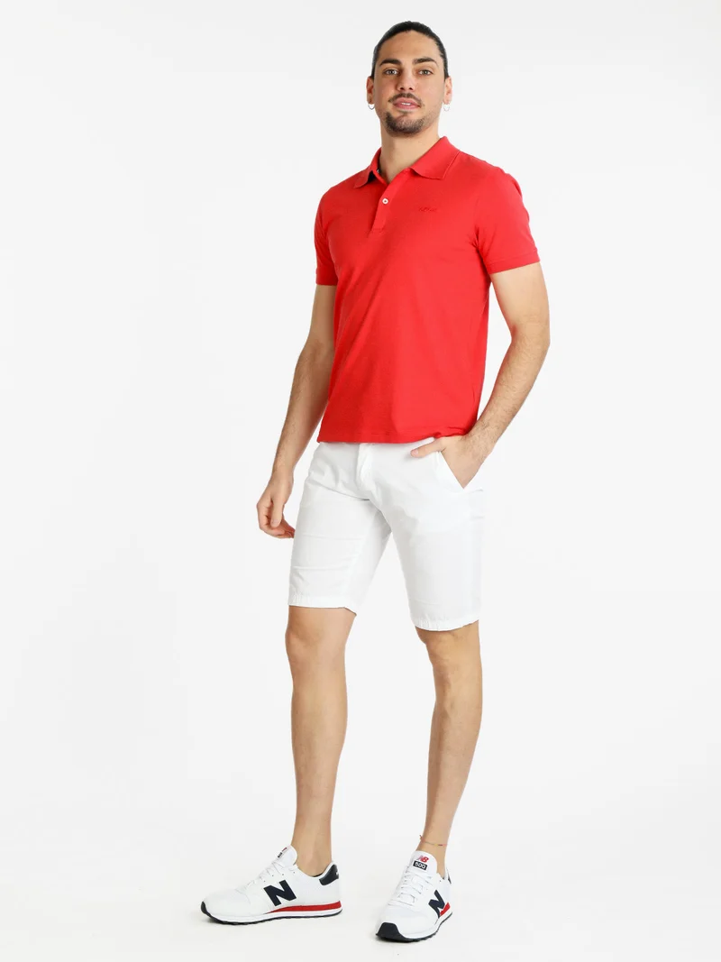 Bermuda da uomo in cotone regular fit - bianco