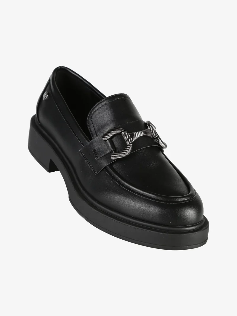 Mocassini donna con tacco - nero