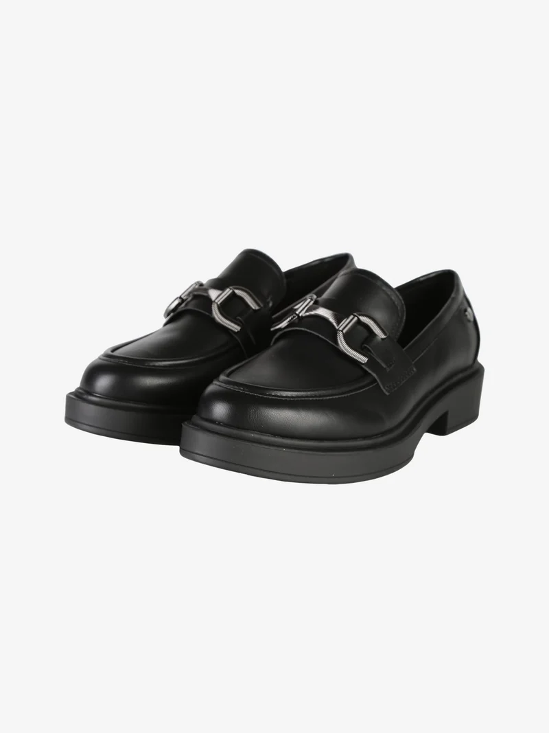 Mocassini donna con tacco - nero