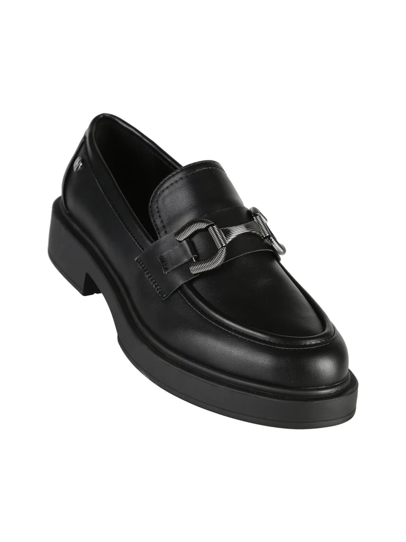 Mocassini donna con tacco - nero