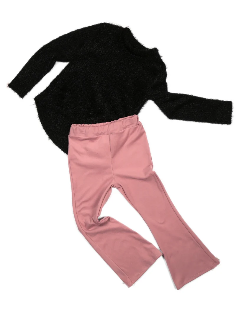 Pantaloni da bambina a zampa - rosa