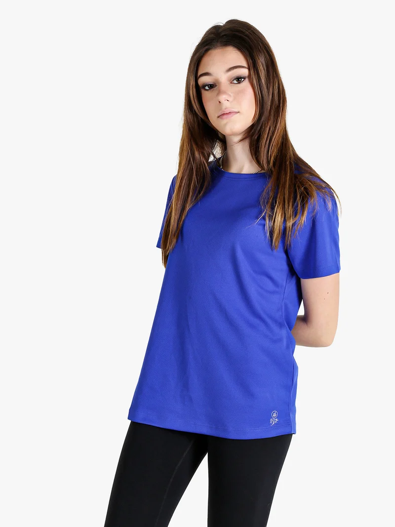 T-shirt donna sportiva in tessuto traspirante - blu