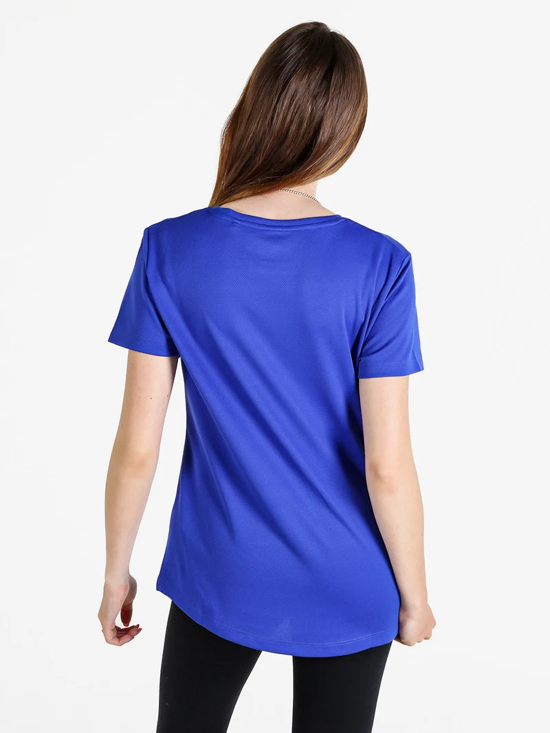 T-shirt donna sportiva in tessuto traspirante - blu