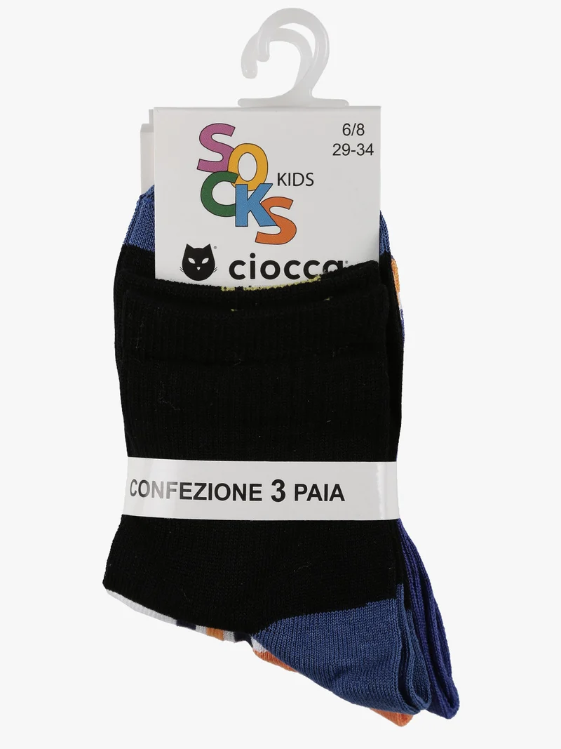 Calze corte da bambino 3 paia - nero