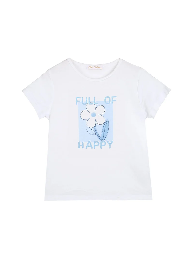 Completo 3 pezzi da bambina con strass e zip - azzurro