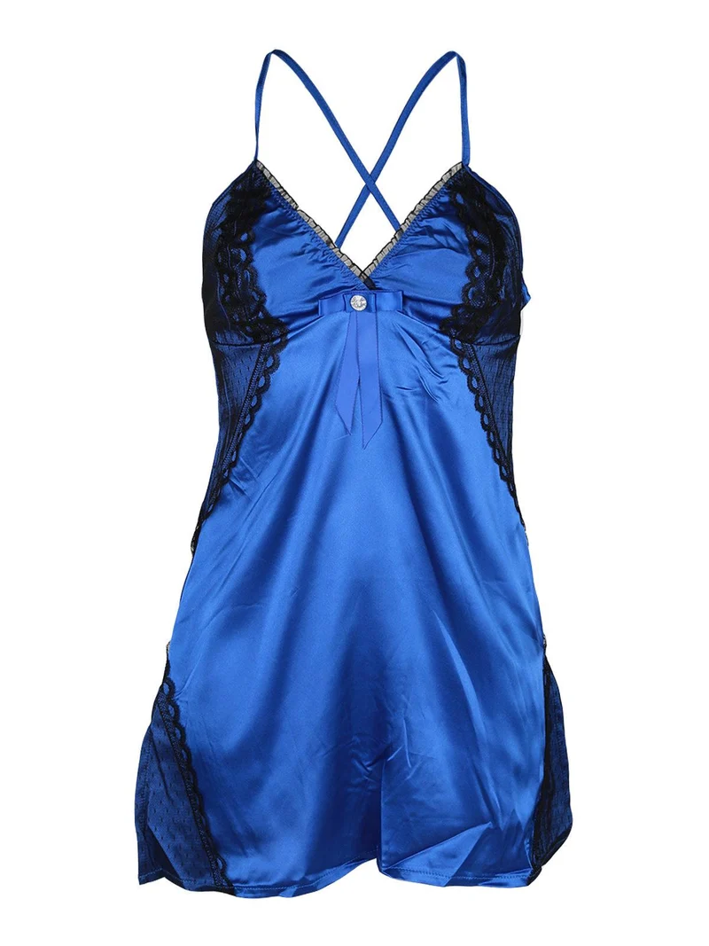 Coordinato intimo babydool + perizoma - bluette