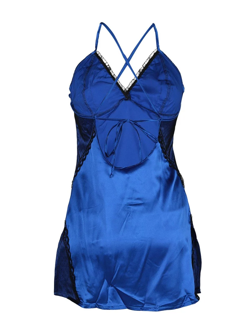 Coordinato intimo babydool + perizoma - bluette
