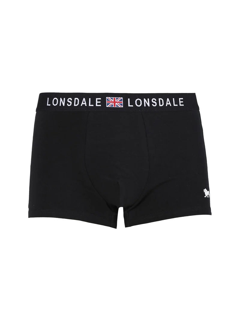 Boxer da uomo in cotone tinta unita - nero