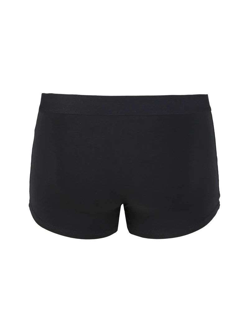 Boxer da uomo in cotone tinta unita - nero