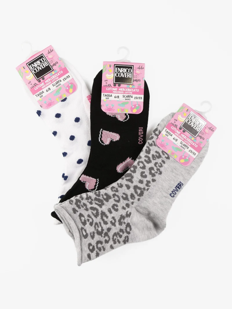 Calze corte da bambina Confezione da 3 paia - grigio