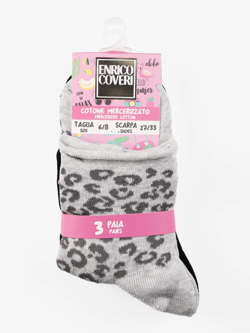 Calze corte da bambina Confezione da 3 paia - grigio