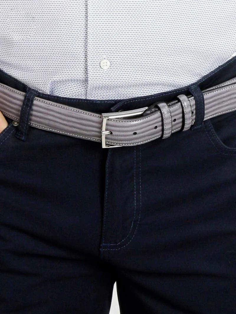 Cintura uomo in pelle - grigio