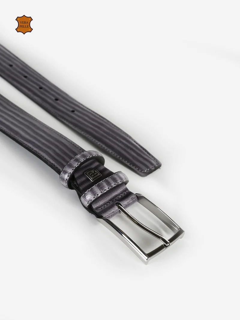 Cintura uomo in pelle - grigio