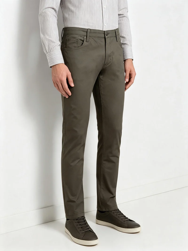Pantaloni casual da uomo in cotone - militare