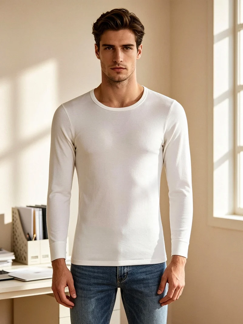 Maglia intima uomo manica lunga - bianco