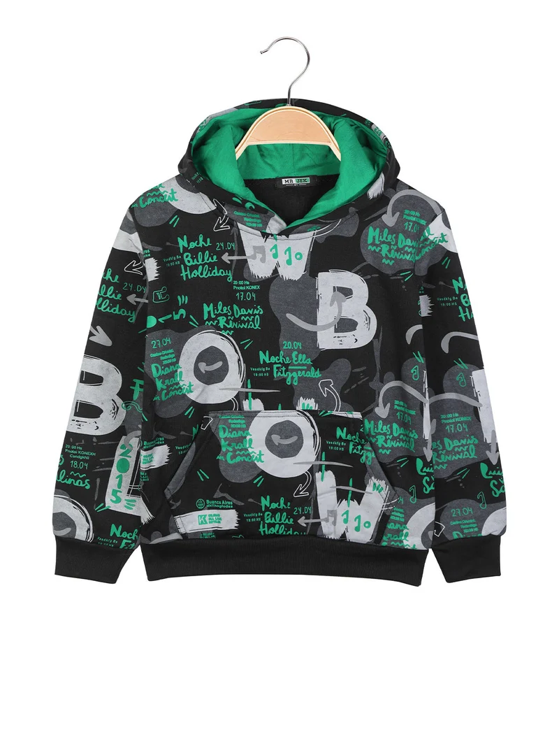 Felpa felpata da bambino con stampa - verde