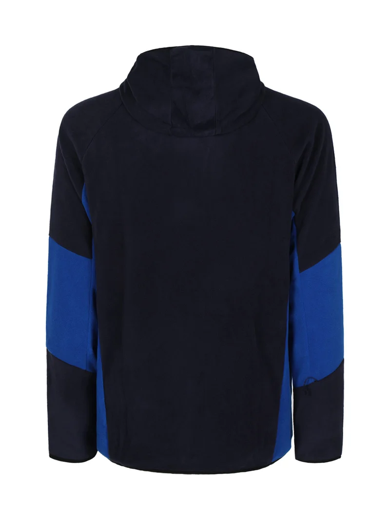 Felpa in micropile con cappuccio da uomo - blu scuro