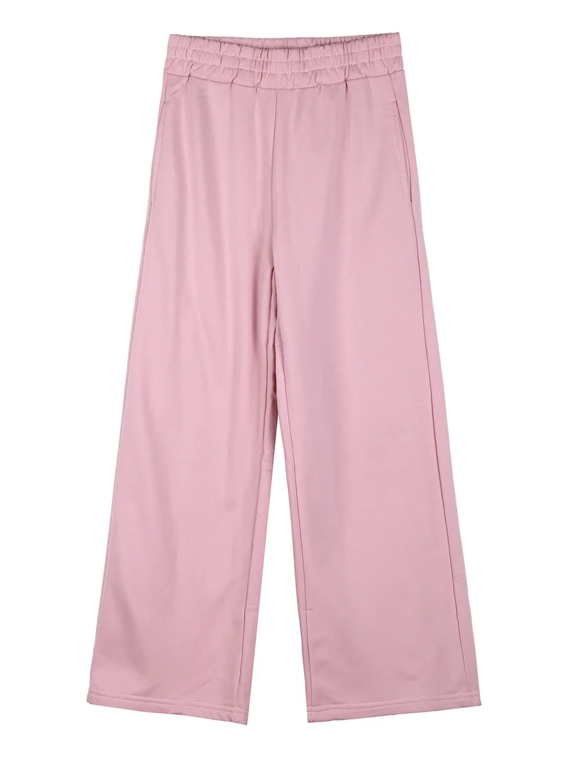 Completo tuta da bambina 3 pezzi con pantaloni a gamba larga - rosa
