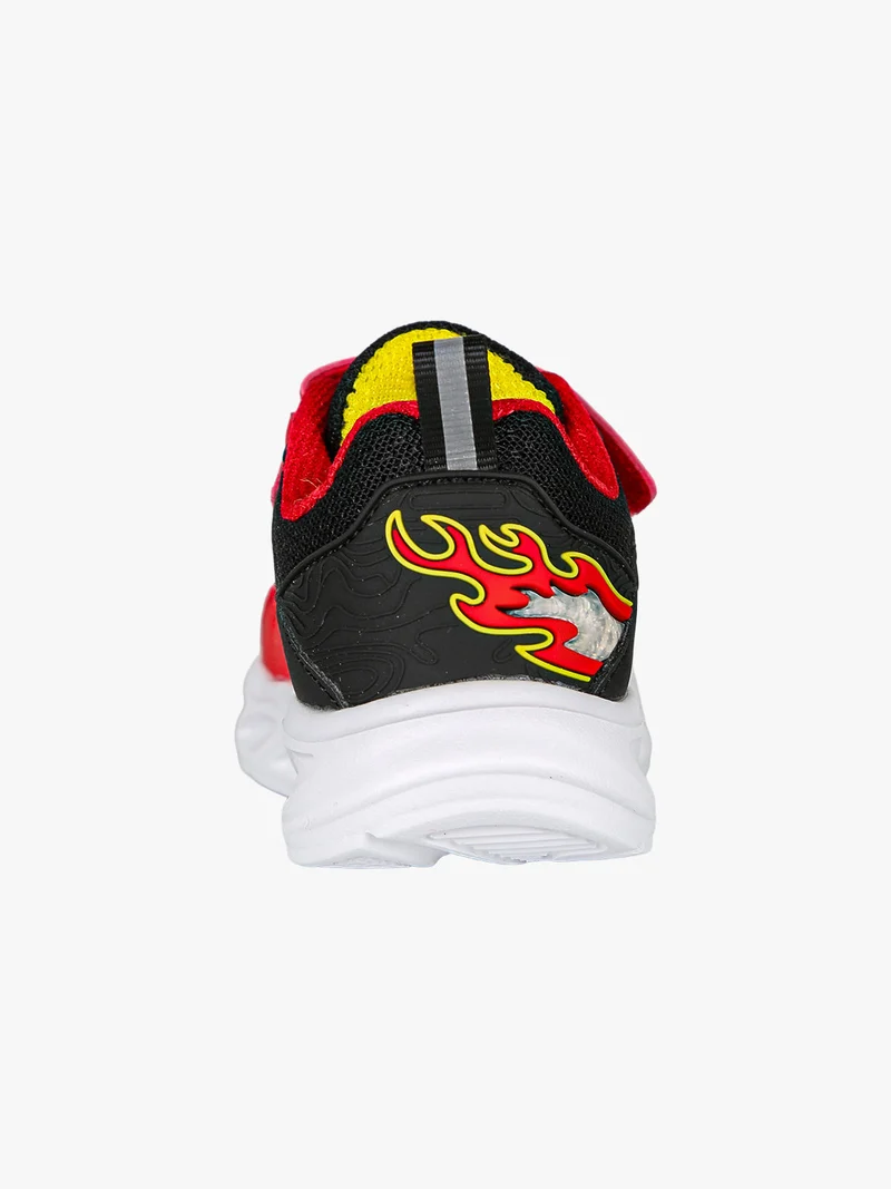 Sneakers da bambino con luci e cinturino a strappo - nero