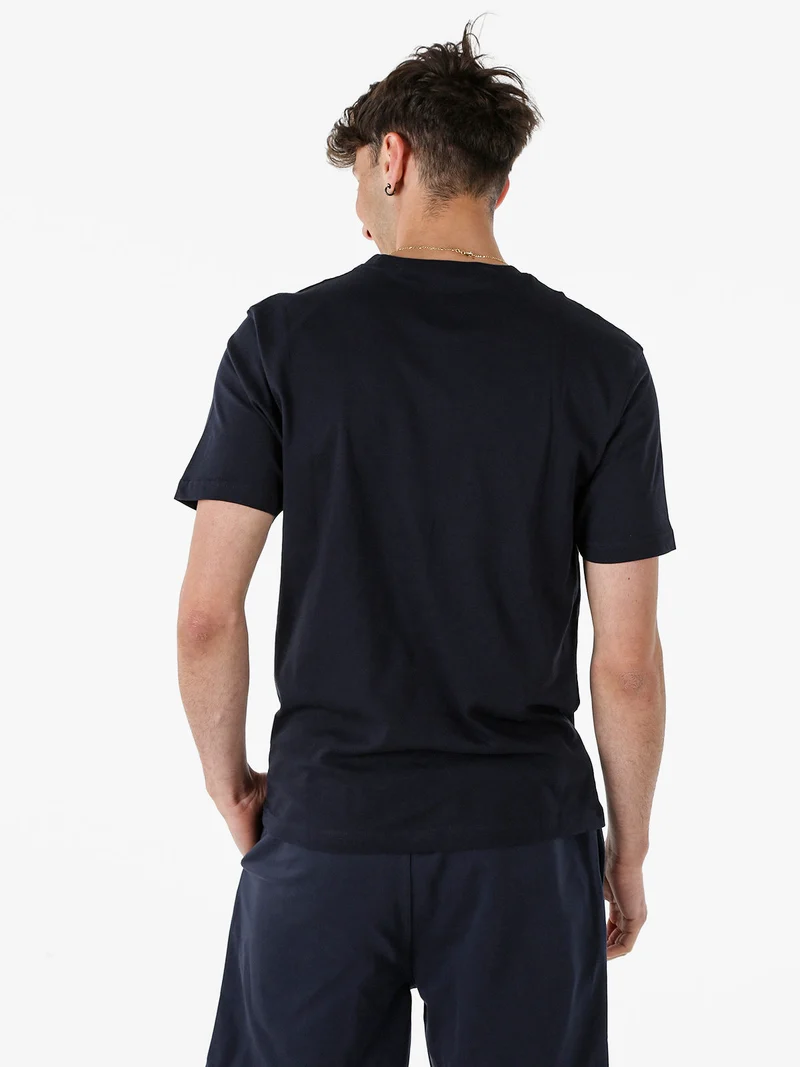 T-shirt girocollo da uomo in cotone - blu scuro
