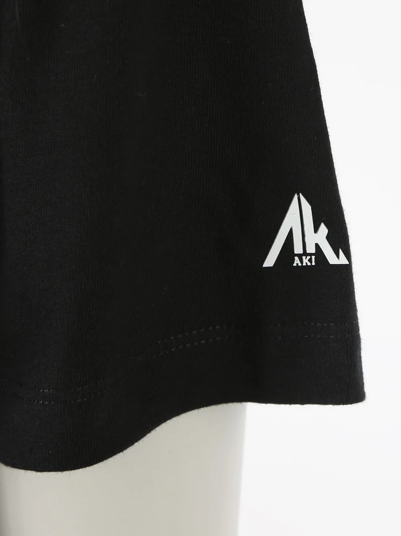 Completo sportivo da donna con t-shirt e leggings a 3/4 - nero