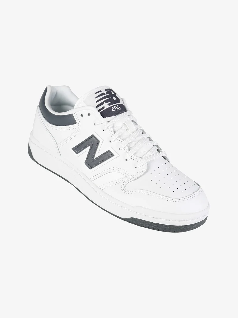 480 Sneakers stringate in pelle da uomo - bianco