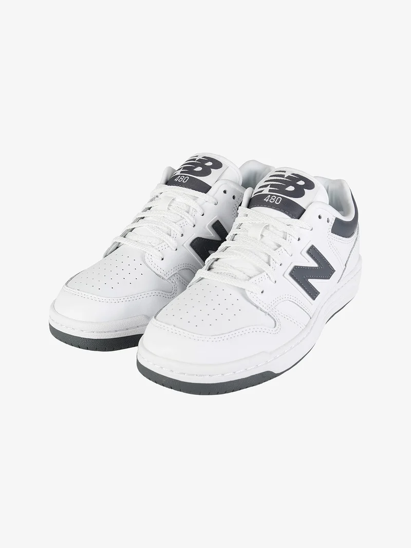 480 Sneakers stringate in pelle da uomo - bianco