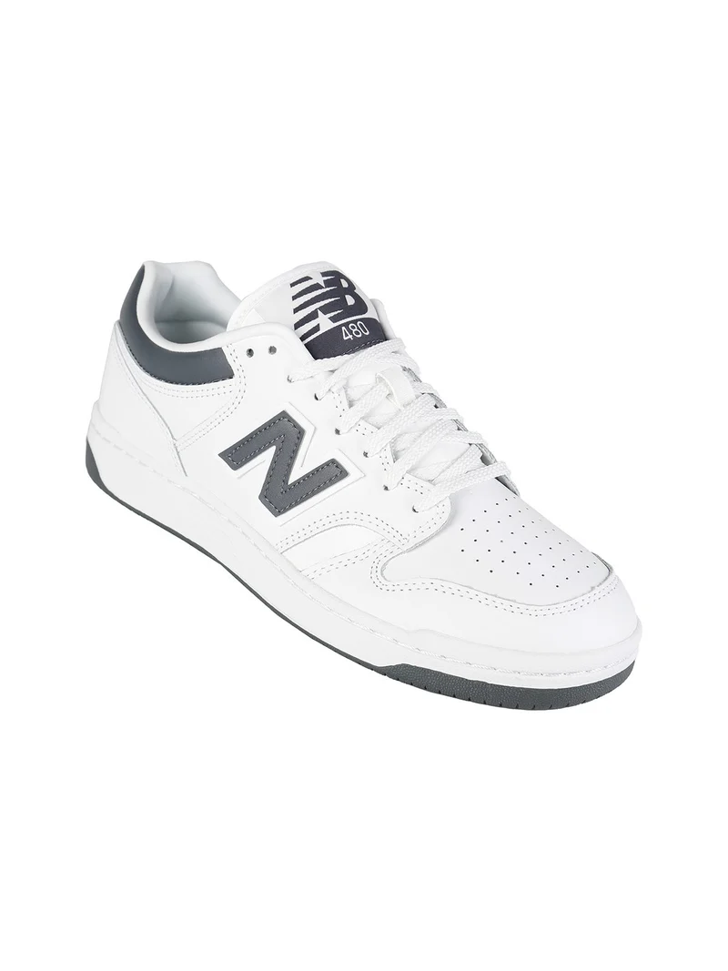 480 Sneakers stringate in pelle da uomo - bianco