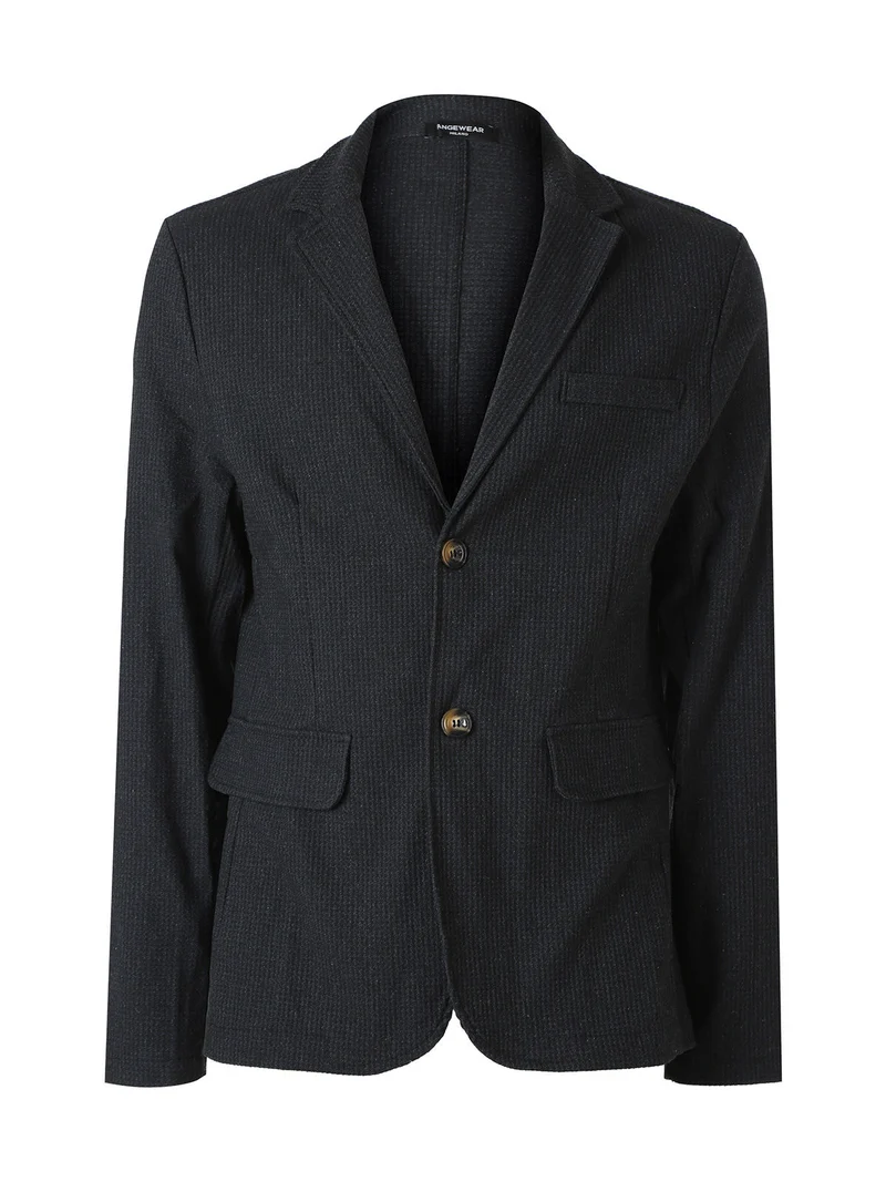 Blazer casual da uomo con bottoni - nero