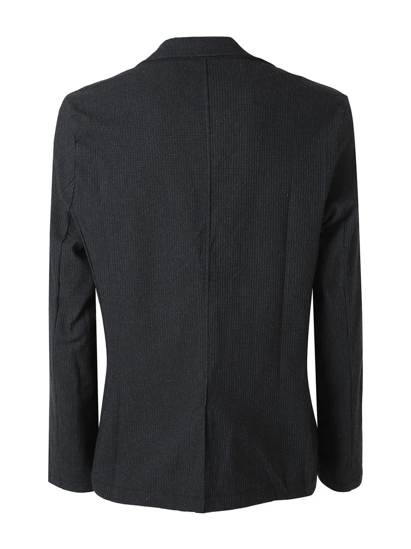 Blazer casual da uomo con bottoni - nero
